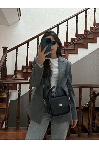 NOTHING Жіночий золотий ремінець з регульованим ремінцем із золотим замком Чорний ремінець на плече та крос-боді Mona