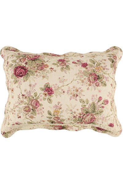 erorex Antique Rose 100 Percent Cotton Quilted Pillow Sham Standard 20X26 Inch Ecru
