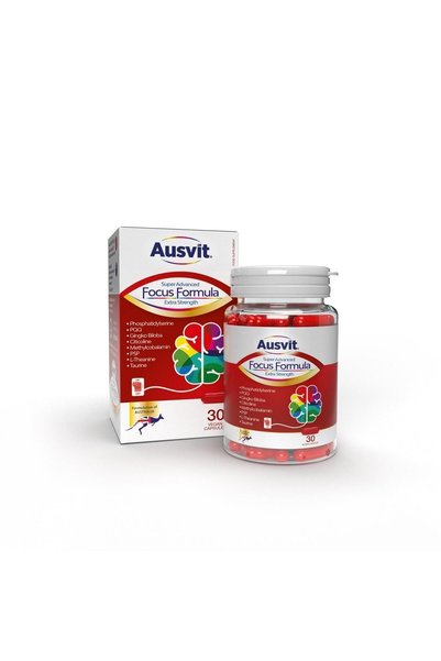 Ausvit Focus Formula – Food Supplement Capsule with Phosphotydilcerin and L-Teanin 30 Vegan Caps