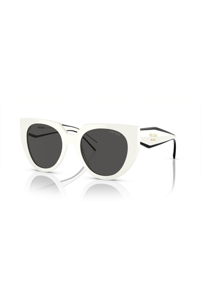 Prada Woman Cat Eye Sunglasses- Pr 14ws - Lense Size:52mm - Talc