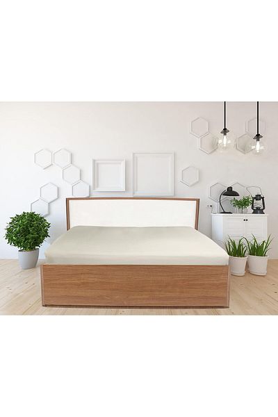 erorex King Fitted Sheet 1Pc 100 Percent Cotton 250Tc Sateen Solid Dyed Size: 200X200+30Cm Stone