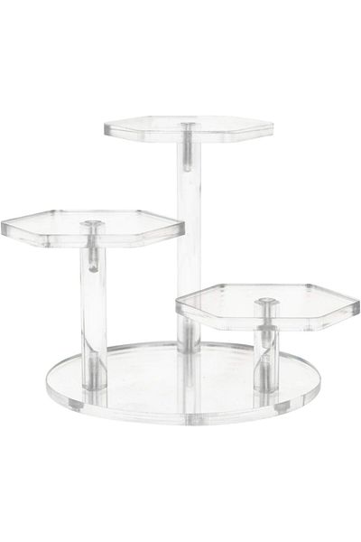 erorex Clear Acrylic 3 Tier Display Stand Acrylic Riser Display Shelf For Action Figures 3 Step Acrylic