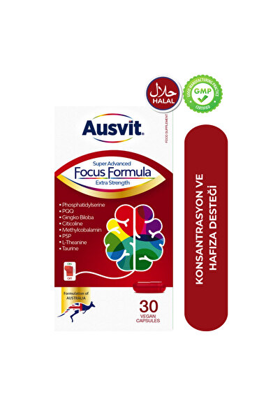 Ausvit Focus Formula – Fosfotidilserin ve L-Teanin İçeren Kapsül Takviye Edici Gıda 30 Vegan Caps