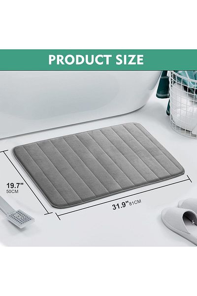 erorex 2 Pack Bathroom Rug Mat 50X80 Cm Memory Foam Bath Mat Non Slip Soft And Comfortable Bath Mat With