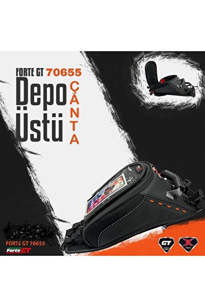 Forte GT Xbyc 70655 Motosiklet Kavisli PVC Africa twin Depo Üstü Çanta Siyah