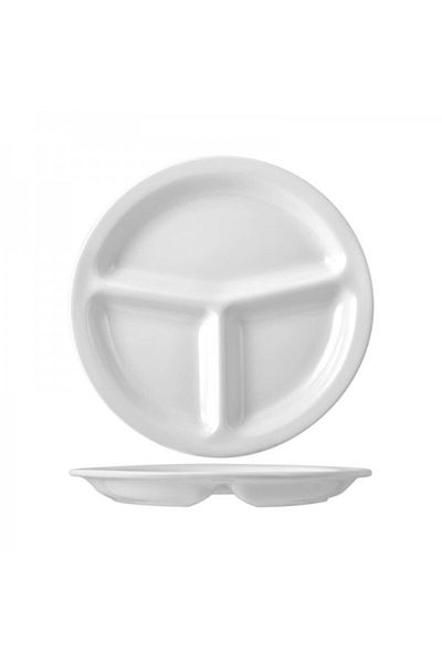 MORINI Set of 6 porcelain plates with 3 compartments, Napoli, 27 cm