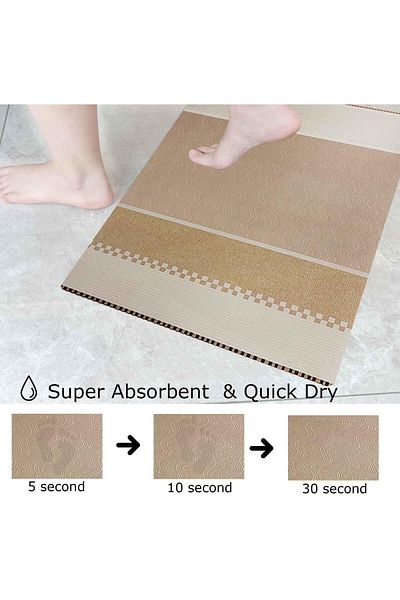 erorex Bath Mat Rug Anti Slip Bathroom Floor Mats Fast Drying Super Absorbent Thin Rubber Bath Rugs Fit
