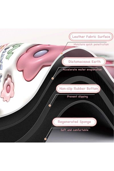 erorex Bath Rug Bathroom Mat Innovative Diatomaceous Earth Material Super Absorbent Quick Dry Non Slip