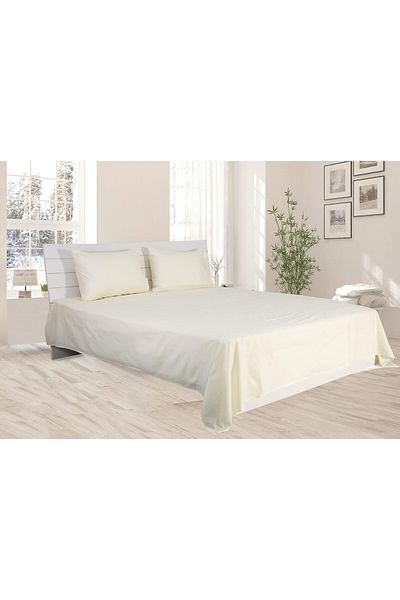 erorex King Bed Sheet 3Pcs Set 100 Percent Cotton 250Tc Sateen Solid Dyed Size: 260X280Cm + 2Pc Pillowcase