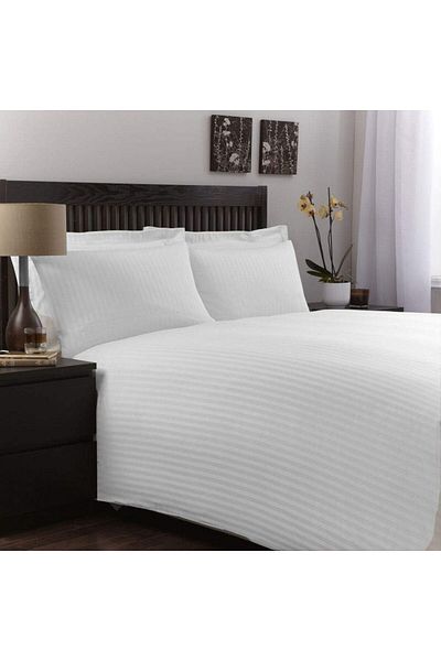 erorex 300Tc Cotton Satin Bed Sheet Set King White