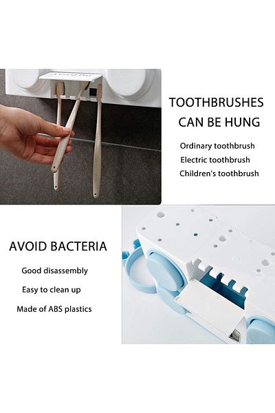 erorex Toothbrush Holder Automatic Toothpaste Dispenser Wall Mounted Perfect For Family Use.Anti Dust With