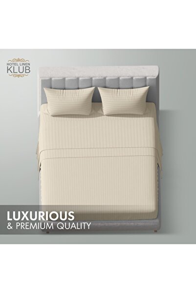 erorex Striped Microfiber Fitted Sheet Size: Double 120 X 200 Cm Ultrasoft Plush Fabric Premium Durable