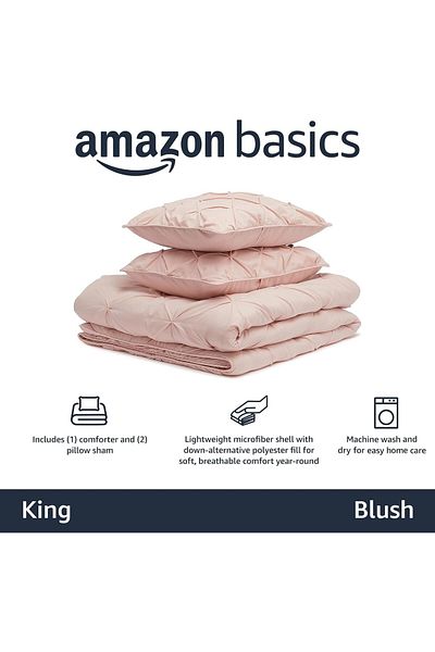 erorex All Season Down Alternative Comforter 3 Piece Bedding Set Pinch Pleat King Pinched Pleat With Piped