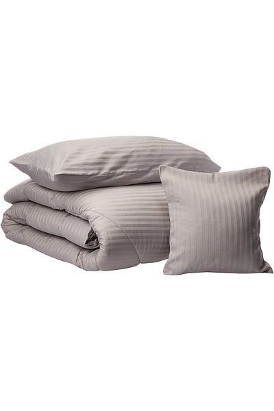 erorex Single Comforter 4Pc Set 100 Percent Cotton 250Tc Sateen 1Cm Stripe Filling: 250Gsm Hollow Non