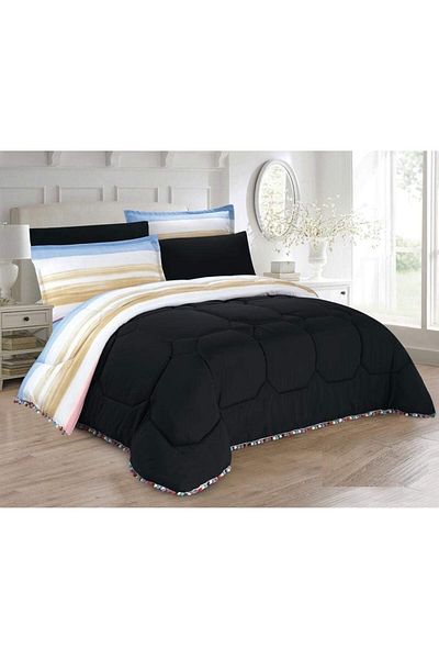 erorex Medium Filling Floral Comforter 4Pcs Set Single Size Rainbow 08B