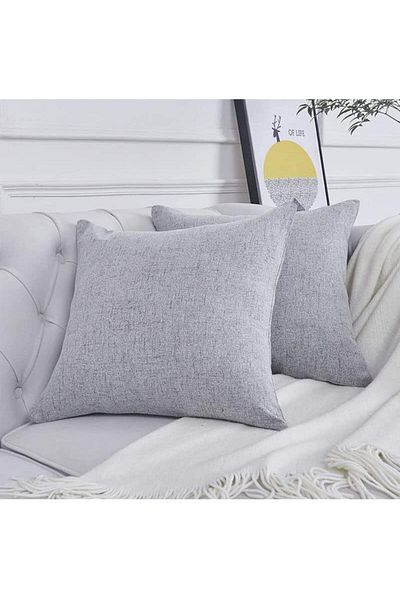 erorex Soft Linen Decorative Solid Filled Cushion 45*45 Light Gray Am.8563257 Kun