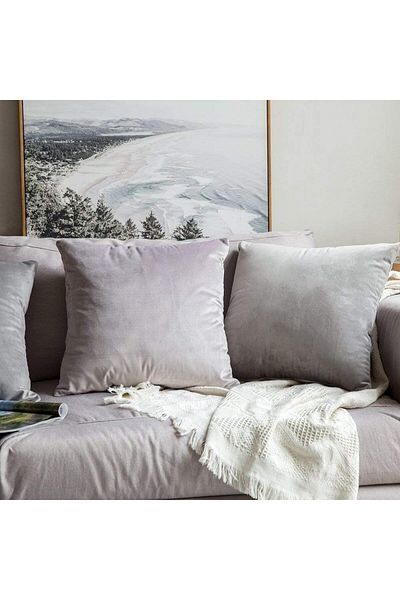 erorex Light Gray Velvet Decorative Solid Filled Cushion 45 * 45 Centimeter Am.Dc8025102570232 Pen
