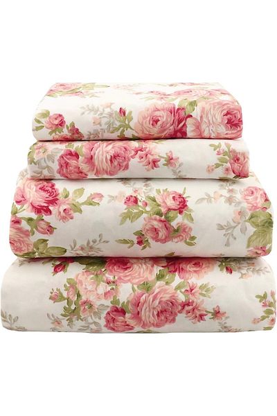 erorex 1800 Series Beautiful Bedding Super Soft Egyptian Comfort Sheet Set Rose Floral Peach And Pink