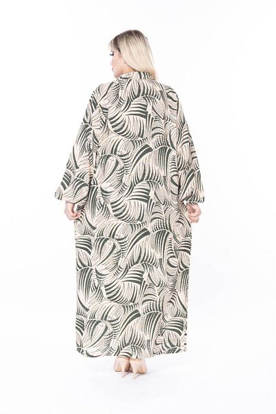 mervemoda Γυναικείο μακρυμάνικο καλοκαιρινό φόρεμα μεγάλου μεγέθους