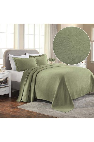 erorex Cotton Matelasse Bedspread Set Oversized Lightweight Bedding 1 Quilt Bed Spread 2 Pillow Shams