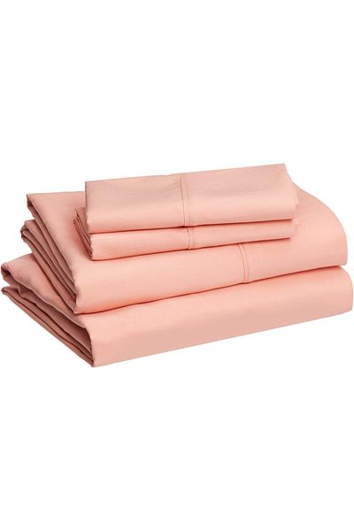 erorex Lightweight Super Soft Easy Care Microfiber Bed Sheet Set With 14” Deep Pockets Queen Peachy Coral