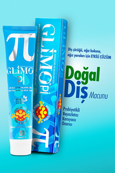 Glimo Pi Probiyotikli Doğal Diş Macunu 75 ml | Beyazlatıcı, Koruyucu, Onarıcı | Florür,paraben,sls Içermez