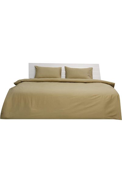 erorex Double Comforter 6Pc Set 100 Percent Cotton 250Tc Sateen 1Cm Stripe Filling: 250Gsm Hollow Non