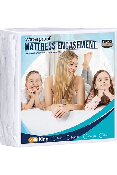 erorex Zippered Mattress Encasement King 100 Percent Waterproof And Bed Bug Proof Mattress Protector
