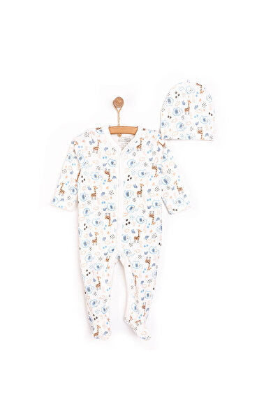 ebebek Hello Baby HelloBaby Yenidoğan Hayvanlar Baskılı Erkek Tulum-Şapka Erk...