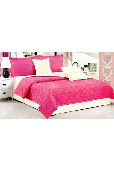 erorex King Size Mixed Solid Pattern Pink Bedding Sets