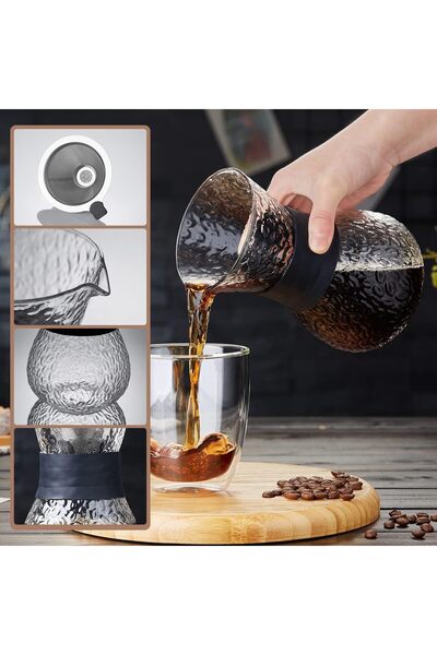 erorex Borosilicate Glass Pour Over Coffee Maker, 600Ml/20Oz Paperless Manual Coffee Dripper Brewer