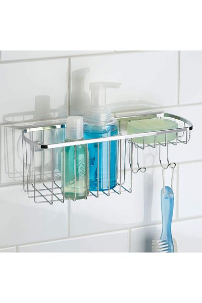 erorex Gia Suction Bathroom Shower Caddy Combo Organizer Basket For Shampoo Conditioner Soap Silver