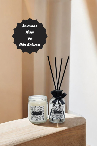 Tiem Concept Vanilya Kokulu Kavanoz Mum ve 100 ML Oda Kokusu Seti