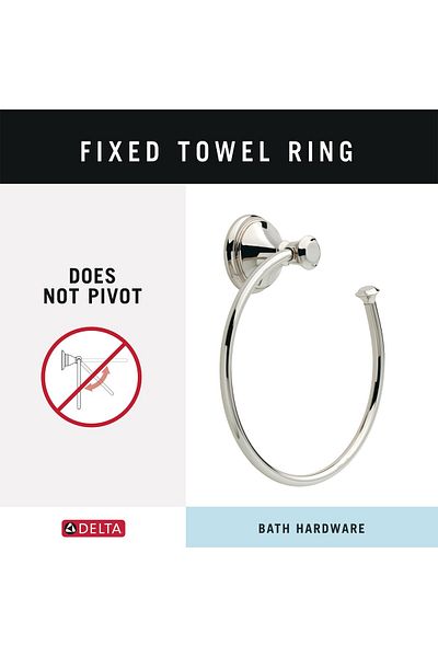 erorex Faucet 79746 Pn Cassidy Wall Mounted Towel Ring In Polished Nickel Bathroom Accessories