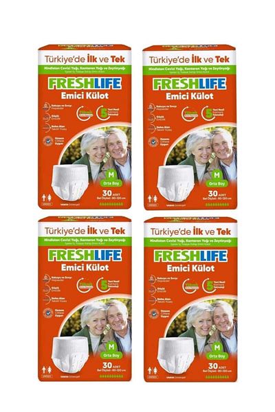 Freshlife Panty Medium Patient Diapers 4 Pack (120 Pieces)