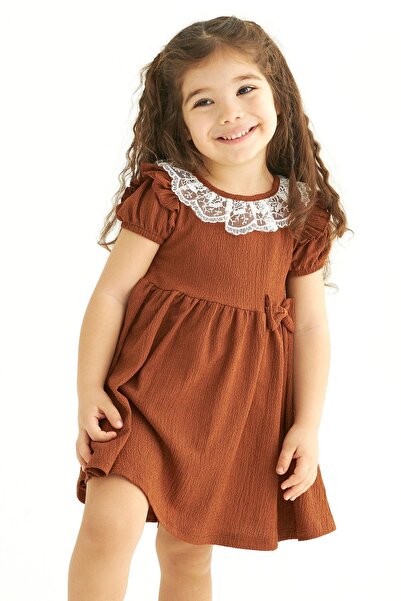 zepkids Κοριτσίστικο φόρεμα με βολάν με τετράγωνο γιακά με βολάν Crew με λαιμόκοψη