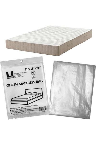 erorex Queen Mattress Clear Plastic Poly Covers 61 X 15 X 104 Inch Heavy Duty 2 Mil 1 Pack