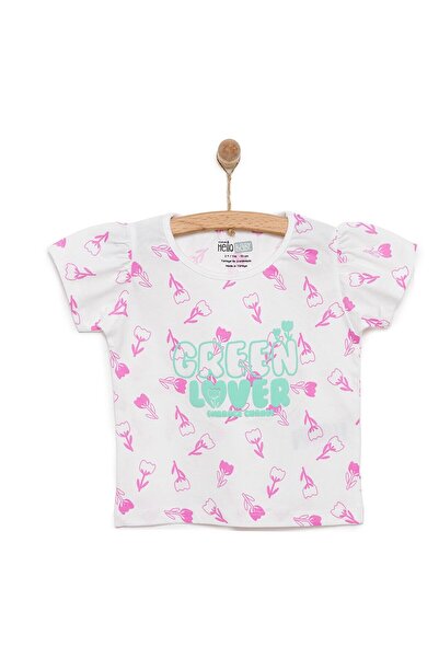 ebebek Hello Baby HelloBaby Basic Kız Lale Desenli T-Shirt Kız Bebek