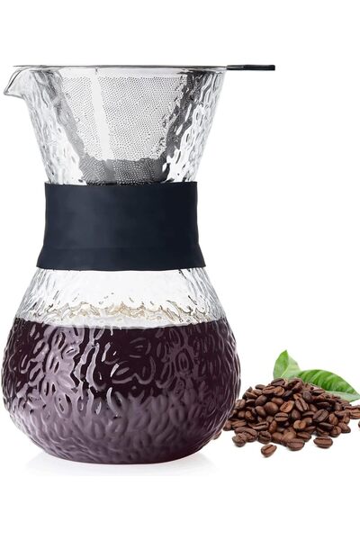 erorex Borosilicate Glass Pour Over Coffee Maker, 600Ml/20Oz Paperless Manual Coffee Dripper Brewer