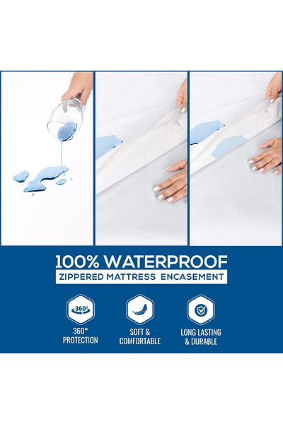 erorex Zippered Mattress Encasement King 100 Percent Waterproof And Bed Bug Proof Mattress Protector