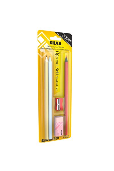 Öğrenci Seti (2 Kurşun Kalem +1 Kırmızı Kalem +1 Pastel Silgi +1 Kalemtıraş) (Art-649)