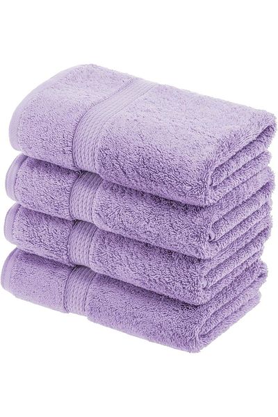 erorex Egyptian Cotton Pile Hand Towel Set Of 4 Ultra Soft Luxury Towels Thick Plush Essentials Absorbent