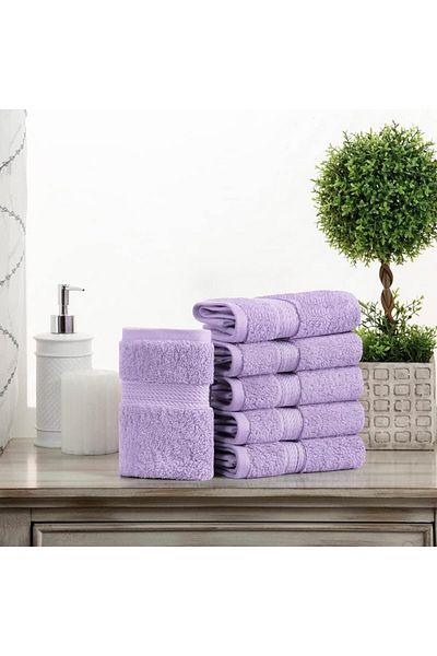 erorex Egyptian Cotton Pile Face Towel Washcloth Set Of 6 Ultra Soft Luxury Towels Thick Plush Essentials
