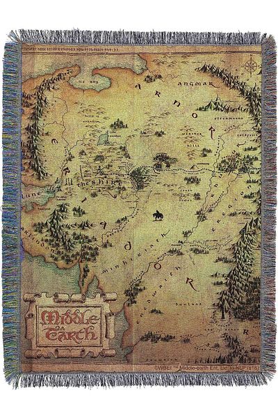 erorex Warner Brothers The Hobbit Middle Earth Inch Woven Tapestry Throw Blanket 48 Inch X 60 Inch Multi