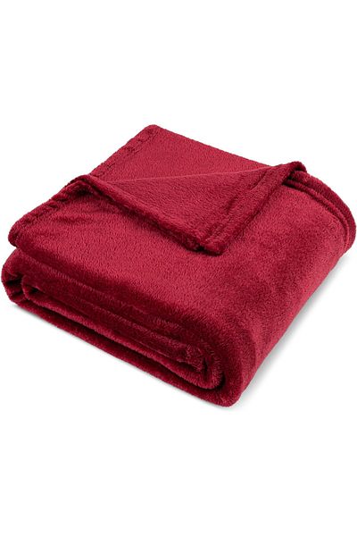 erorex Wine Red Fleece Throw Blanket For Couch Maroon Burgundy Soft Fuzzy Flannel Throw For Sofa Luxury