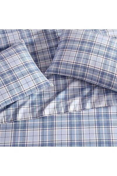 erorex Home Full Sheets Cotton Flannel Bedding Set Brushed For Extra Softness And Comfort Mulholland Plaid