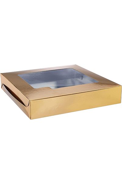 erorex Sweet Box Aluminum Gold With Window 20X20Cm 5 Pieces