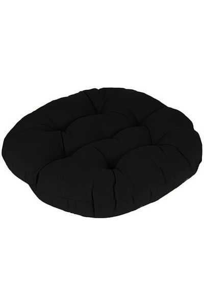 erorex Round Decorative Velvet Upholstered Chair Cushion 37X38 Cm Black