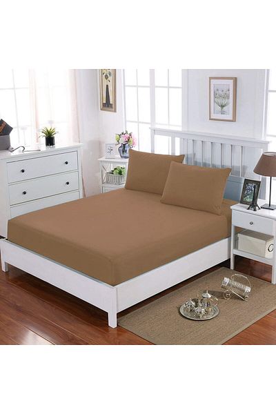 erorex Chocolate Double Fitted Sheet Set 3 Piece Set