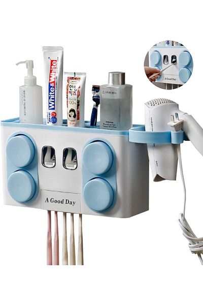 erorex Toothbrush Holder Automatic Toothpaste Dispenser Wall Mounted Perfect For Family Use.Anti Dust With